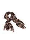 FABIANA FILIPPI CHECKED SCARF IN BROWN AND BEIGE