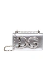 DOLCE & GABBANA DG LOGO SHOULDER BAG IN SILVER