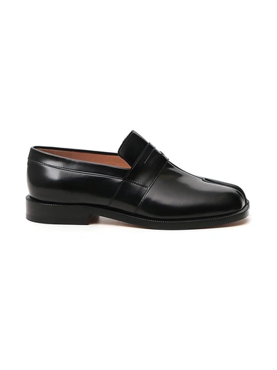 Maison Margiela Tabi Penny Loafers In Black