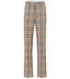 BURBERRY VINTAGE CHECK HIGH-RISE PANTS,P00514955