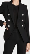 Veronica Beard Miller Dickey Double-breasted Grain De Poudre Blazer In Black