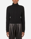 DOLCE & GABBANA CABLE-KNIT CASHMERE TURTLE-NECK SWEATER