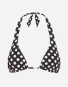DOLCE & GABBANA Padded triangle bikini top with polka-dot print