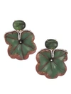 Silvia Furmanovich Marquetry 18k Rose Gold, Green Tourmaline & Diamond Flower Earrings