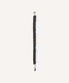 Stephanie Schneider Oxidised Silver Raw Black Diamond Silk Chain Bracelet In Black
