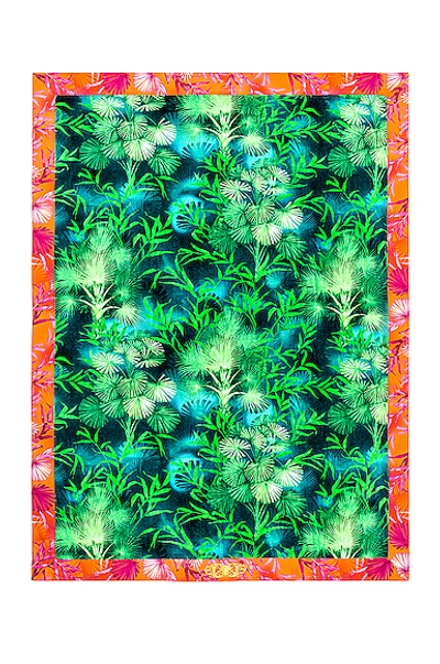 Versace Jungle Beach Towel In Green Print