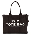 Marc Jacobs 'the Large Tote' Black Tote Bag With Contrasting Logo Print In Black