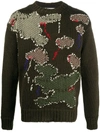 LES HOMMES PATCHWORK EMBROIDERED JUMPER