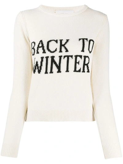 Alberta Ferretti Back To Winter Intarsia Jumper In White