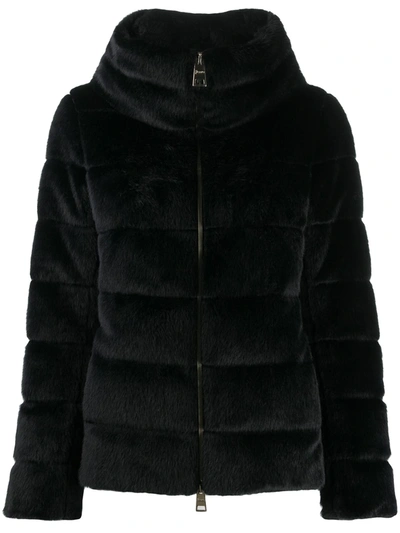 Herno Faux-fur Padded Jacket In Black