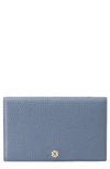 Dagne Dover Accordion Leather Travel Wallet In Ash Blue