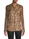 A.L.C LEOPARD-PRINT STRETCH-SILK SHIRT,0400012984168