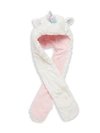 CAPELLI NEW YORK GIRL'S SPIRIT HOODED FAUX FUR SCARF,0400013096947