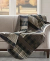 Woolrich Plaid Patchwork Quilted Throw In Taupe