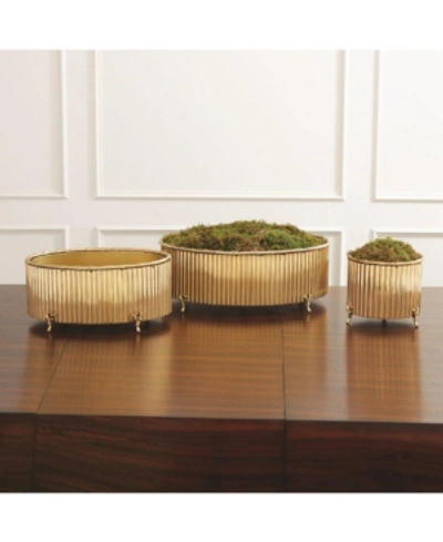 Global Views Corrugated Bamboo Cachepot Medium