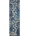 Long Street Looms Peace Pea03 Navy 2'3" X 7'3" Runner Rug In Navy