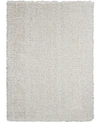 Nourison Luxe Shag Lxs01 Silver 5' X 7' Area Rug In Silver