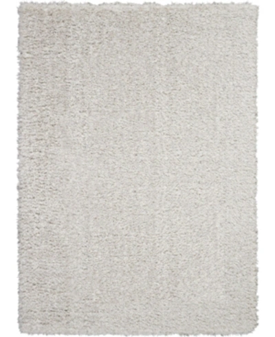 Nourison Luxe Shag Lxs01 Silver 5' X 7' Area Rug