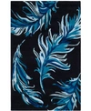 SAFAVIEH ALLURE 121 FEATHER BLACK AND BLUE 5' X 8' AREA RUG