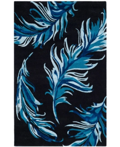 Safavieh Allure 121 Feather Black And Blue 5' X 8' Area Rug