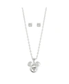 DISNEY MICKEY MOUSE CUBIC ZIRCONIA PENDANT NECKLACE AND STUD EARRINGS SET IN FINE SILVER PLATE