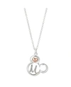 DISNEY TWO-TONE MICKEY MOUSE INITIAL PENDANT NECKLACE IN FINE SILVER PLATE