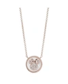 DISNEY SILVER ROSE GOLD FLASH TONE MINNIE MOUSE MOTHER-OF-PEARL PENDANT NECKLACE IN SILVER PLATE