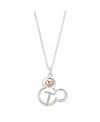 DISNEY TWO-TONE MICKEY MOUSE INITIAL PENDANT NECKLACE IN FINE SILVER PLATE