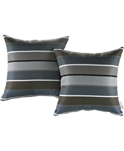 Modway Two Piece Outdoor Patio Pillow Set In Stripe
