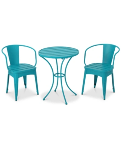 Noble House Lorenzo 3-pc. Outdoor Leaf Set In Matte Teal