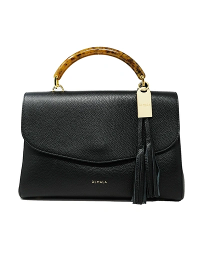 Almala Leather Ambra Bag In Black