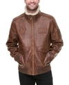 TOMMY HILFIGER MEN'S TOP GUN FAUX LEATHER AVIATOR BOMBER JACKET, CREATED FOR MACY'S