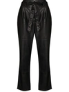 PAIGE MELILA VEGAN LEATHER CROPPED TROUSERS