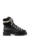 Jimmy Choo Eshe Shearling-lined Leather Boots In Black