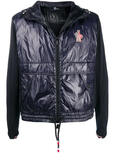 Moncler Padded Zip-up Hooded Jacket In Blue