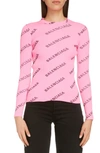 BALENCIAGA LOGO PRINT RIB SWEATER,570844T6140