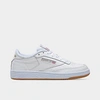 Reebok Classic Club C 85 Trainers In White Leather With Gum Sole In White/light Grey/gum