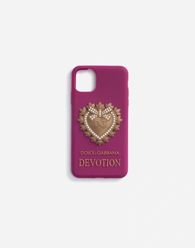Dolce & Gabbana Rubber Devotion Iphone 11 Pro Cover In Purple