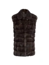 THE FUR SALON SABLE FUR NOTCH COLLAR waistcoat,400012972925