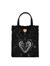 Dolce & Gabbana Small Cordonetto Lace Shopper In Black