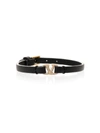 VALENTINO GARAVANI BEJEWELLED VLOGO LEATHER BRACELET