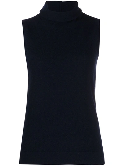 Fabiana Filippi Slim-fit Sleeveless Cashmere Top In Blue