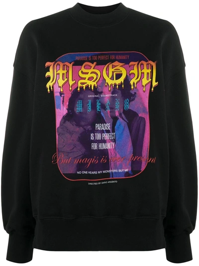 Msgm Graphic Print Sweatshirt In Black