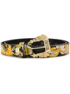 VERSACE JEANS COUTURE BAROQUE-PRINT LEATHER BELT