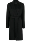 Joseph Cenda Belted Wool And Cashmere-blend Coat In Black