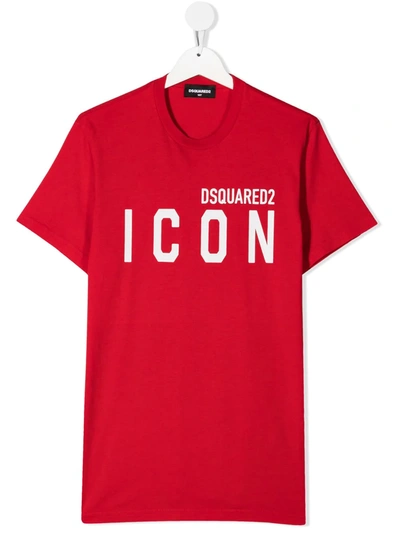 Dsquared2 Teen Icon Short-sleeve T-shirt In Red