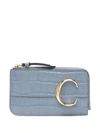 CHLOÉ C PLAQUE CROCODILE-EFFECT COIN PURSE