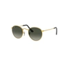 Ray Ban New Round Sunglasses Gold Frame Green Lenses 47-21 In Gold