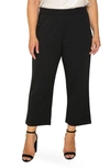 Standards & Practices High Waist Stretch Crepe Crop Pants In Black