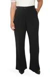 STANDARDS & PRACTICES PINTUCK STRETCH CREPE WIDE LEG TROUSERS,FB5801558P